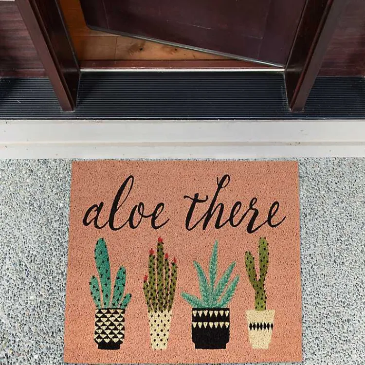 Kirklands Home Pink Aloe There Coir Doormat