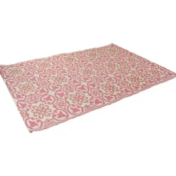 Kirklands Home Pink and Cream Floral Tile Outdoor Area Rug, 4x6 Clearance
