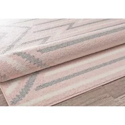 Kirklands Home Pink and Gray Zigzag Area Rug, 8x10 Sale