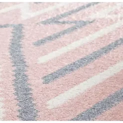 Kirklands Home Pink and Gray Zigzag Area Rug, 8x10 Sale