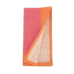 Kirklands Home Pink and Orange Colorblock Napkins, Set of 4 Online