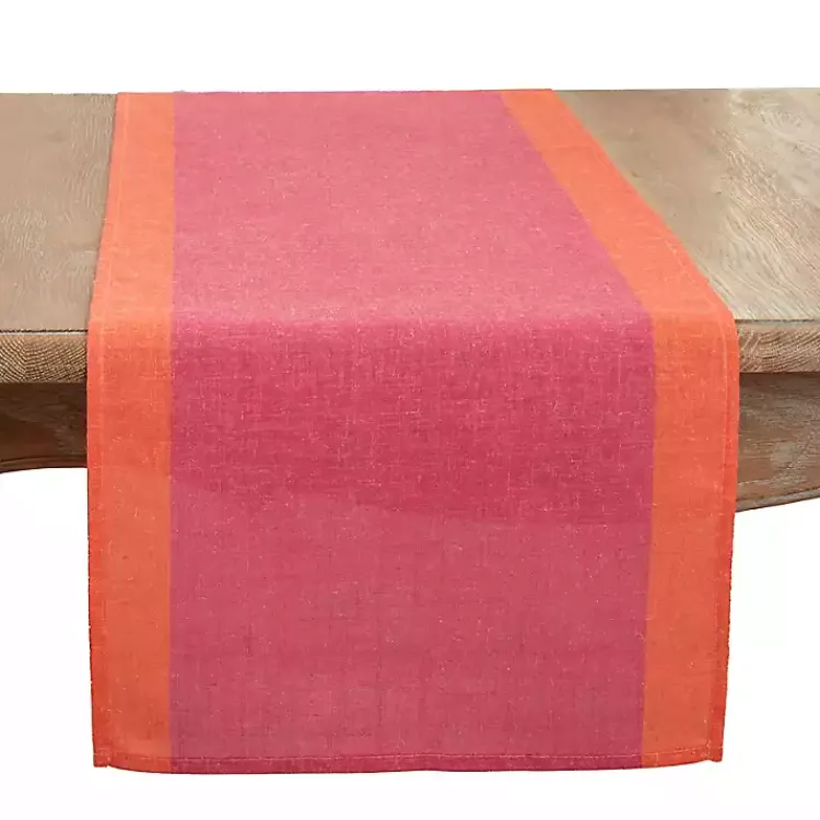 Kirklands Home Pink and Orange Colorblock Table Runner Online