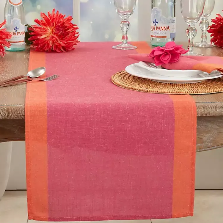 Kirklands Home Pink and Orange Colorblock Table Runner Online