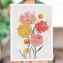 Kirklands Home Pink and Yellow Flowers Framed Art Print Outlet