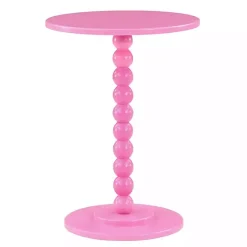 Kirklands Home Beaded Spindle Accent Table Pink Discount