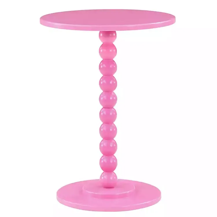 Kirklands Home Beaded Spindle Accent Table Pink Discount