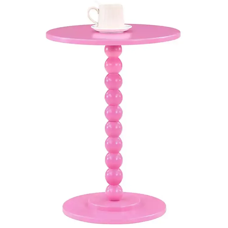 Kirklands Home Beaded Spindle Accent Table Pink Discount
