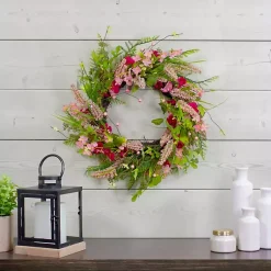 Wreaths>Kirklands Home Pink Berry Floral Wreath