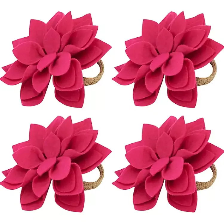 Kirklands Home Blossom Napkin Rings, Set of 4 Pink Discount