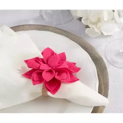 Kirklands Home Blossom Napkin Rings, Set of 4 Pink Discount