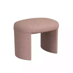 Kirklands Home Boucle Oval Upholstered Ottoman Pink Discount