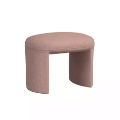 Kirklands Home Boucle Oval Upholstered Ottoman Pink Discount