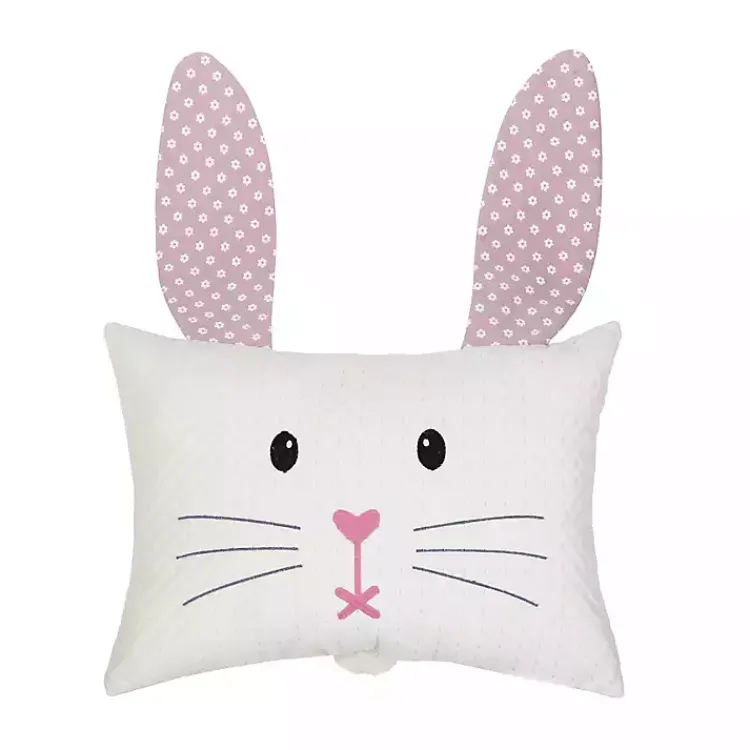 Easter Decorations>Kirklands Home Pink Bunny Face Pillow