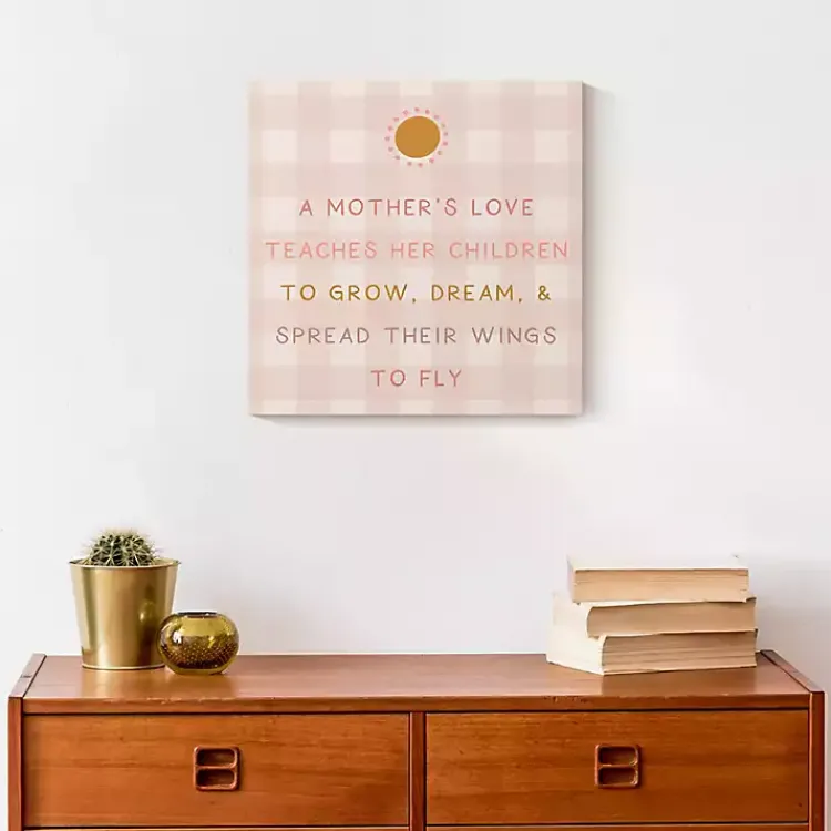 Kirklands Home Checkered A Mother's Love Canvas Art Print Pink Outlet