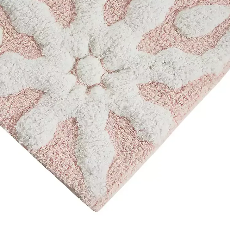 Kirklands Home Cotton Tufted Medallion Bath Mat, 30 in. Pink Hot