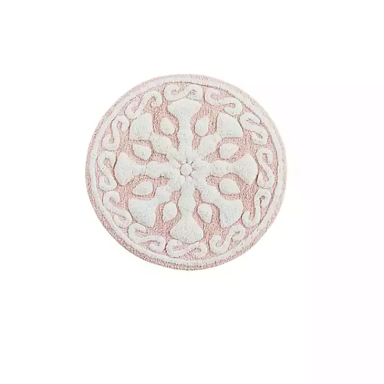 Kirklands Home Cotton Tufted Medallion Bath Mat, 25 in. Pink New