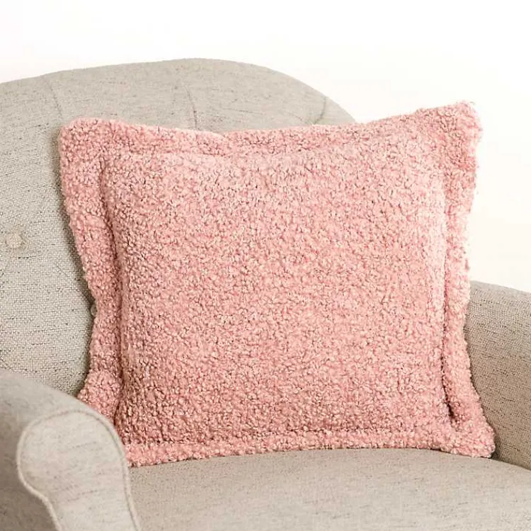 Pillows>Kirklands Home Curly Faux Lamb Fur Pillow Pink