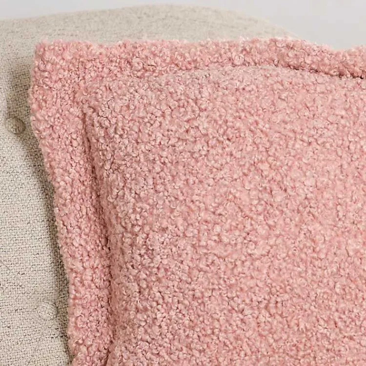 Pillows>Kirklands Home Curly Faux Lamb Fur Pillow Pink