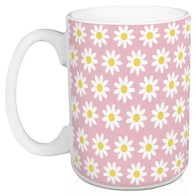 Easter Decorations>Kirklands Home Pink Daisy Sunny Bunny Mugs, Set of 2