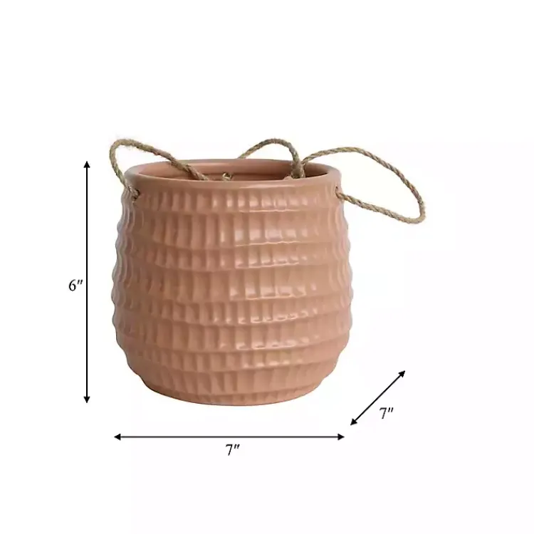 Kirklands Home Dimpled Ceramic Hanging Planter Pink Online