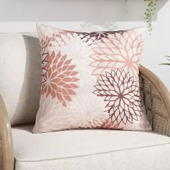 Kirklands Home Floral Chevron Outdoor Throw Pillow Pink Online