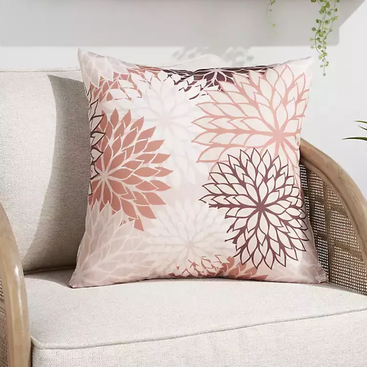 Kirklands Home Floral Chevron Outdoor Throw Pillow Pink Online