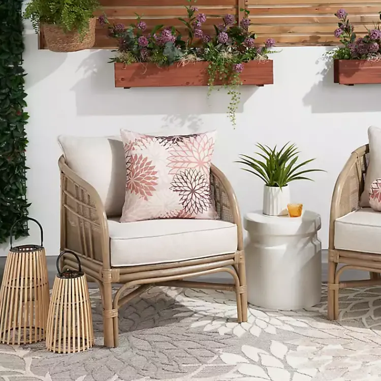 Kirklands Home Floral Chevron Outdoor Throw Pillow Pink Online