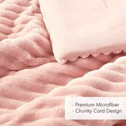 Kirklands Home Fluffy Ribbed 3-pc. King Comforter Set Pink Discount