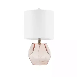 Kirklands Home Pink Glass Stella Table Lamp White Hot