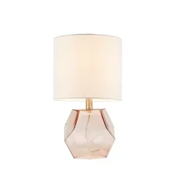 Kirklands Home Pink Glass Stella Table Lamp White Hot