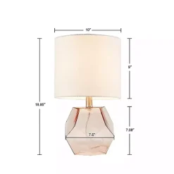 Kirklands Home Pink Glass Stella Table Lamp White Hot