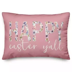 Easter Decorations>Kirklands Home Pink Happy Easter Y'all Pillow