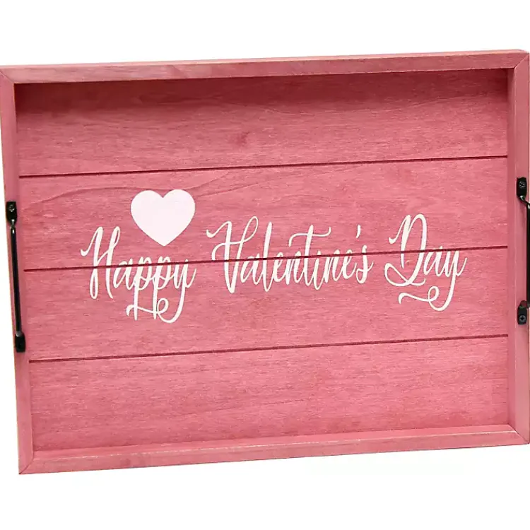 Valentines Day Decorations>Kirklands Home Pink Happy Valentine's Day Wood Tray