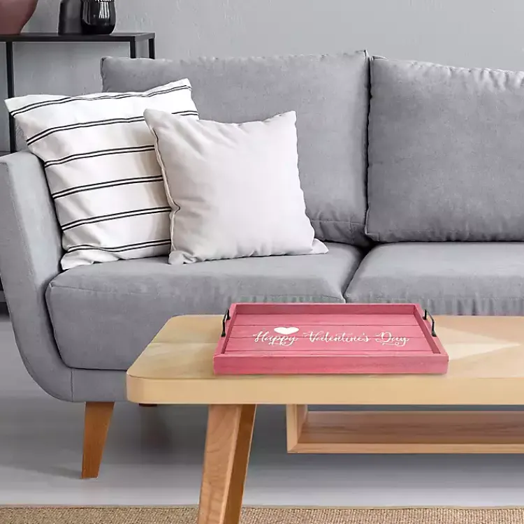 Valentines Day Decorations>Kirklands Home Pink Happy Valentine's Day Wood Tray
