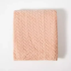 Blankets & Throws>Kirklands Home Heavenly Herringbone Plush Throw Pink