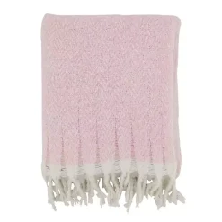 Blankets & Throws>Kirklands Home Herringbone Faux Mohair Throw Pink