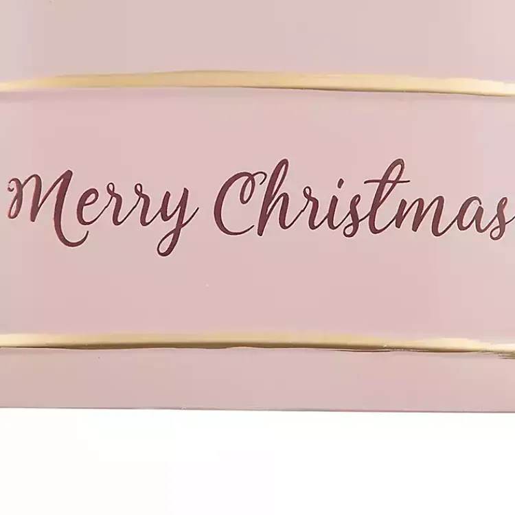 Christmas Decorations>Kirklands Home Iron Merry Christmas Baskets, Set of 2 Pink