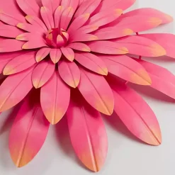 Kirklands Home Metal Flower Outdoor Wall Plaque Pink Clearance