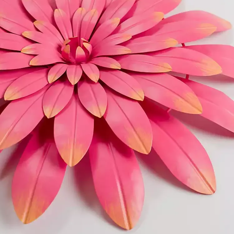 Kirklands Home Metal Flower Outdoor Wall Plaque Pink Clearance