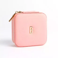 Monogram Seasonal Decor>Kirklands Home Monogram B Travel Jewelry Box Pink