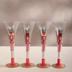 Kirklands Home Nutcracker Flute Glasses, Set of 4 Pink Online