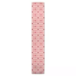 Kirklands Home Pink Plaid Hearts Table Runner, 90 in. New