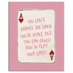 Kirklands Home Playing Card Canvas Art Print Pink Sale