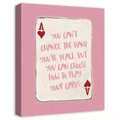 Kirklands Home Playing Card Canvas Art Print Pink Sale