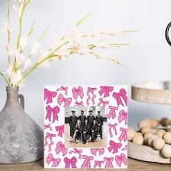 Picture Frames>Kirklands Home Pink Preppy Bows Picture Frame