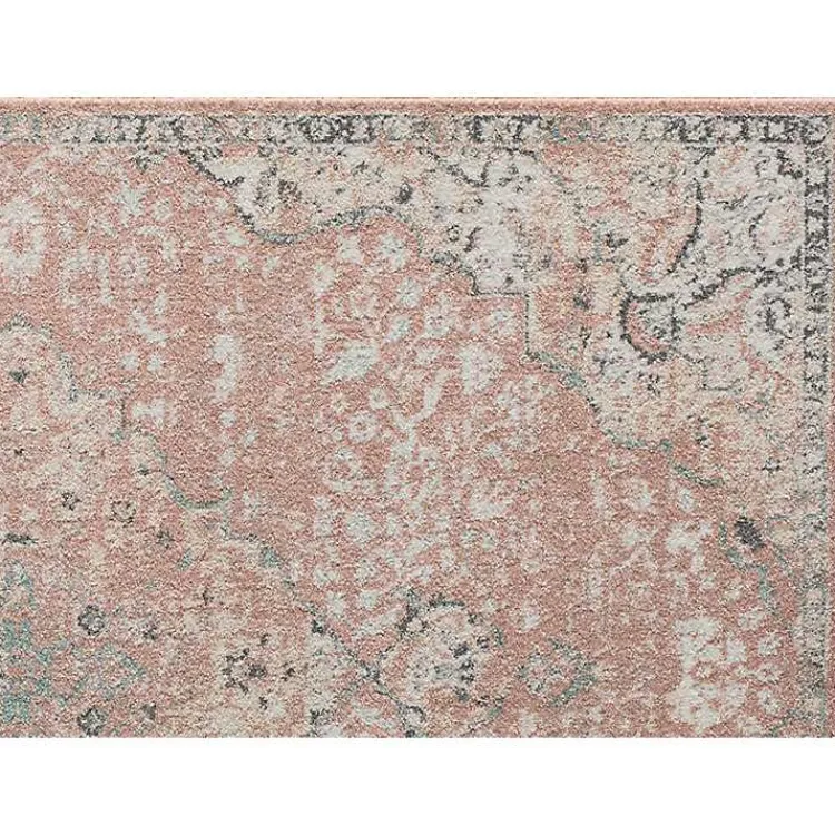 Kirklands Home Pink Rose Medallion Area Rug, 5x7