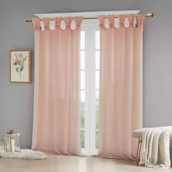 Kirklands Home Rosette Tab Top Curtain Panel, 63 in. Pink Outlet