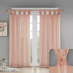 Kirklands Home Rosette Tab Top Curtain Panel, 84 in. Pink Discount