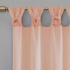 Kirklands Home Rosette Tab Top Curtain Panel, 95 in. Pink Discount