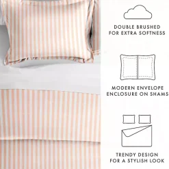 Kirklands Home Pink Rugged Stripe 2-pc. Twin Duvet Cover Set Outlet